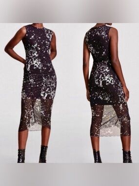 NWT All Saints Nora Portland Dress, mesh column US2 AllSaints